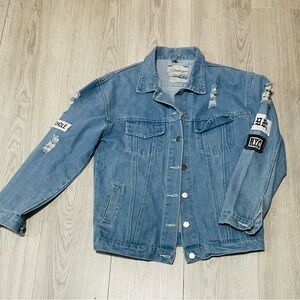 Aieryiyi Distressed Denim Jacket with Patches “Where is my mind?”